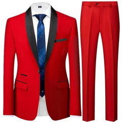 Men's British Style Slim Suit 3 Piece Set Jacket Vest Pants / Male Business Gentleman High End Custom Dress Blazers Coat  S-6XL