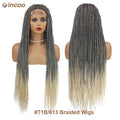 Senegalese twist braids lace front wig by SHOWLU FASHION STORE featuring Kanekalon fiber, displayed on a mannequin head.