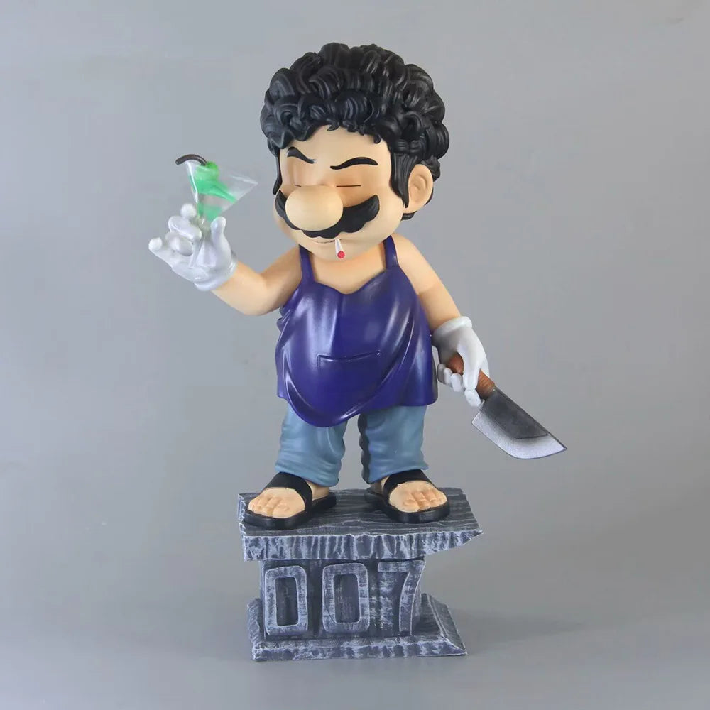 Super Mario PVC action figure by Bandai, 16cm model depicting Mario as The Godfather, detailed and collectible display figure