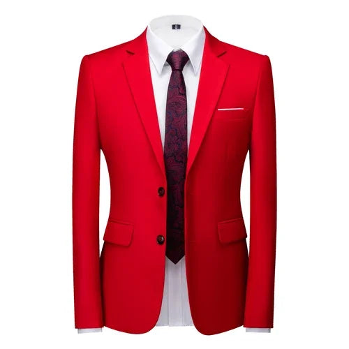 Men's slim fit 16-color suit jacket by Showlu Fashion, formal office blazer, casual blazer, available in big sizes like 6XL.