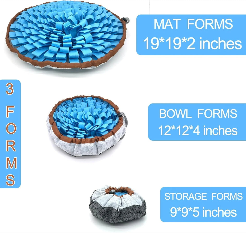 Colorful pet snuffle mat for dogs and cats, interactive feeding game to encourage foraging and mental stimulation.