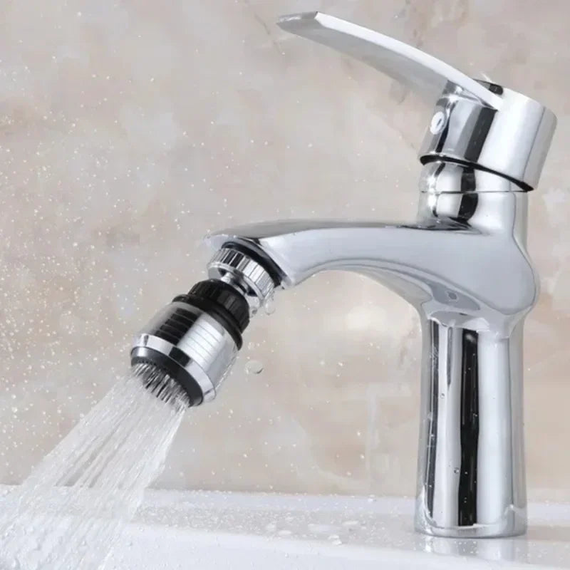 Showlu 360 rotate swivel faucet nozzle filter in chrome, dual tap aerator for improved water flow and filtration.