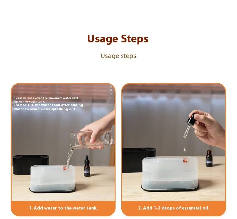 Mini aroma humidifier by Showlu Smart General with a sleek design, emitting a fine mist for home or office use.