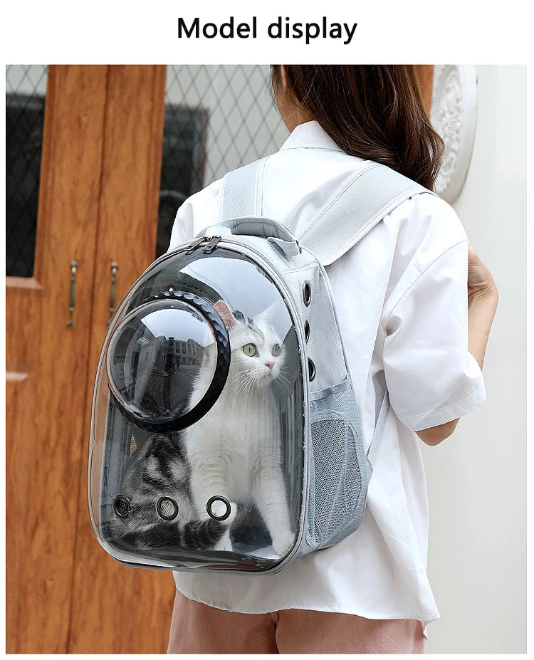 Showlu Smart General pet carrier backpack with breathable mesh panels and adjustable straps for comfortable travel with small pets.