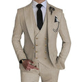 Men's slim fit wedding suit by SHOWLU FASHION STORE, three-piece set with single-breasted jacket, dress shirt, and trousers.