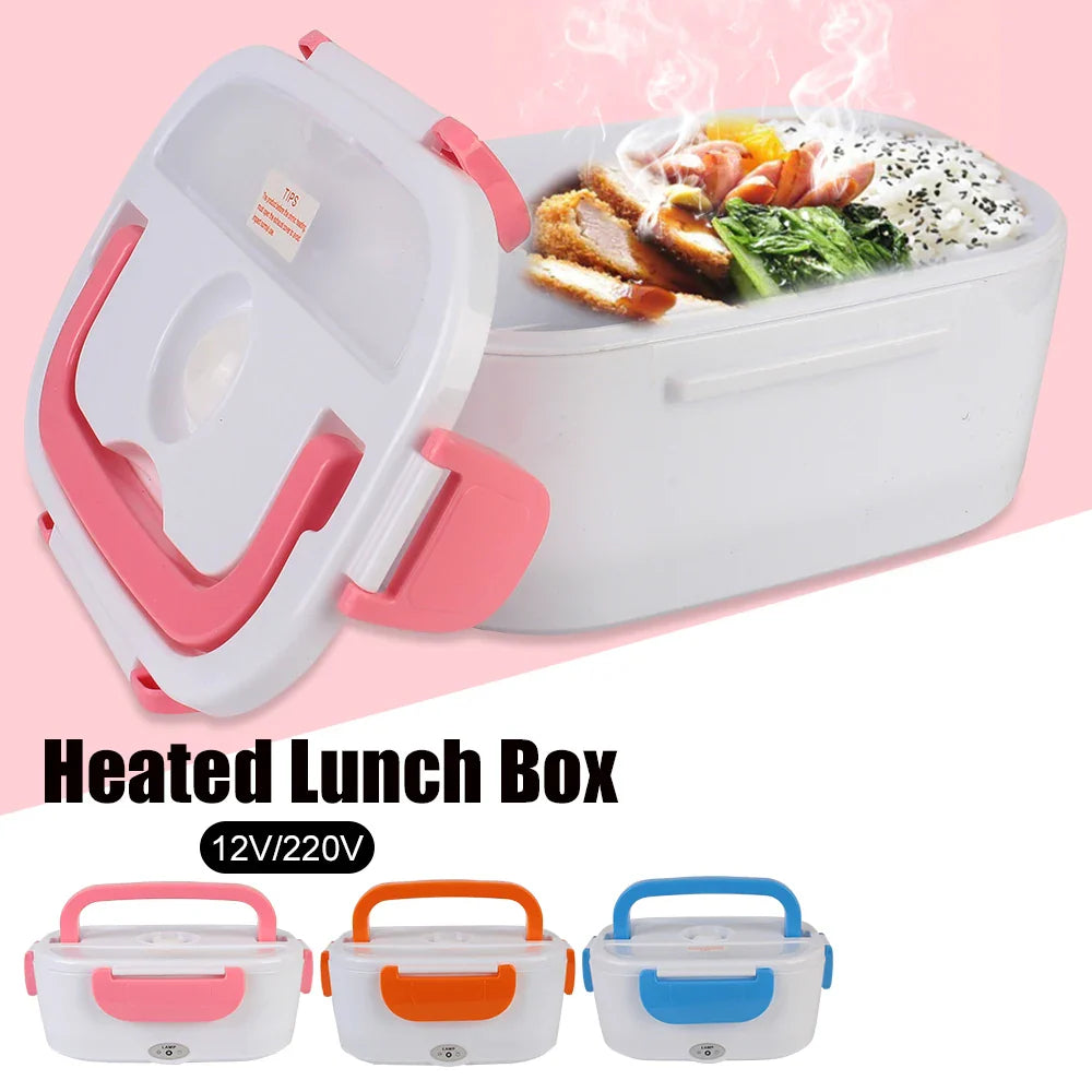 Electric heated lunch box by NICEYARD, portable food warmer with 12V and 220V options, compact and convenient for hot meals.