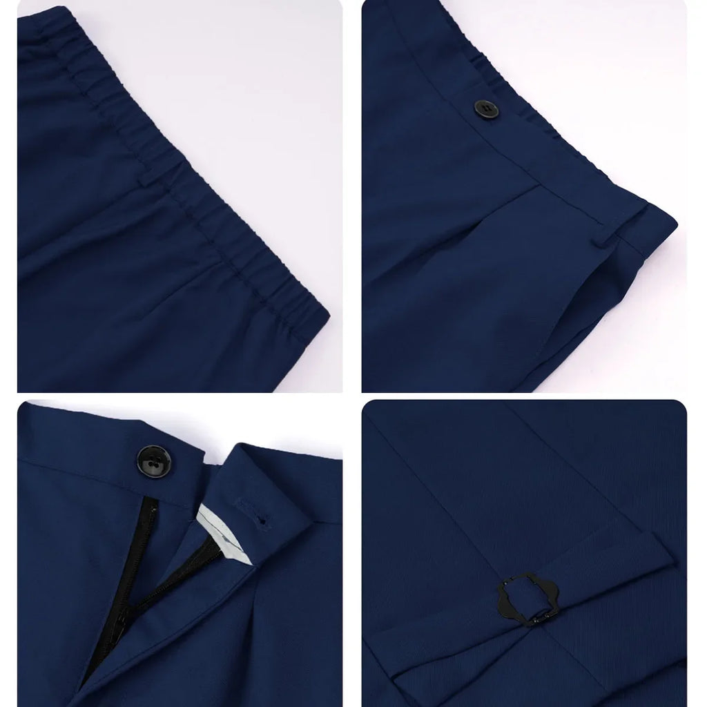 A&J DESIGN boys formal wedding suit with black tuxedo blazer, vest, and matching pants, perfect for special occasions
