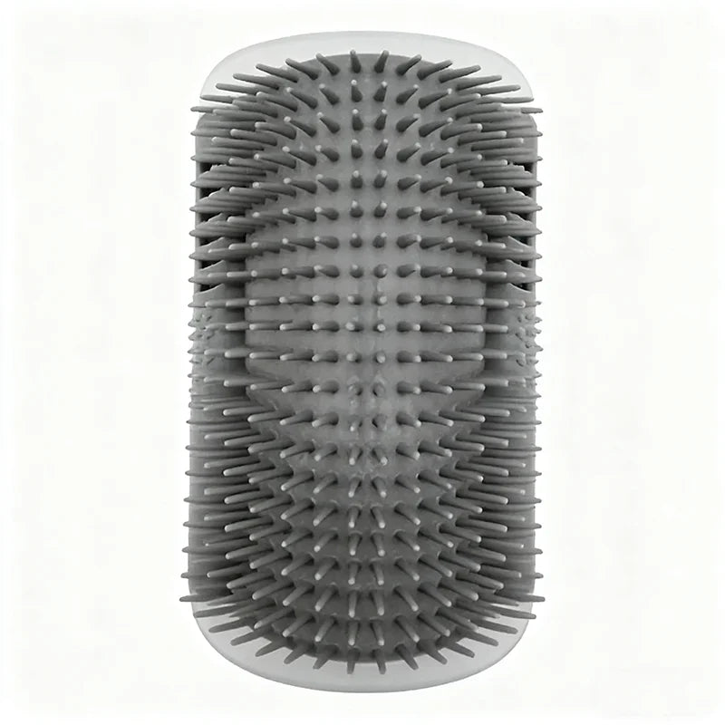 Wall-mounted cat self-groomer with massage comb brush for kittens and puppies, designed for grooming and relaxation.