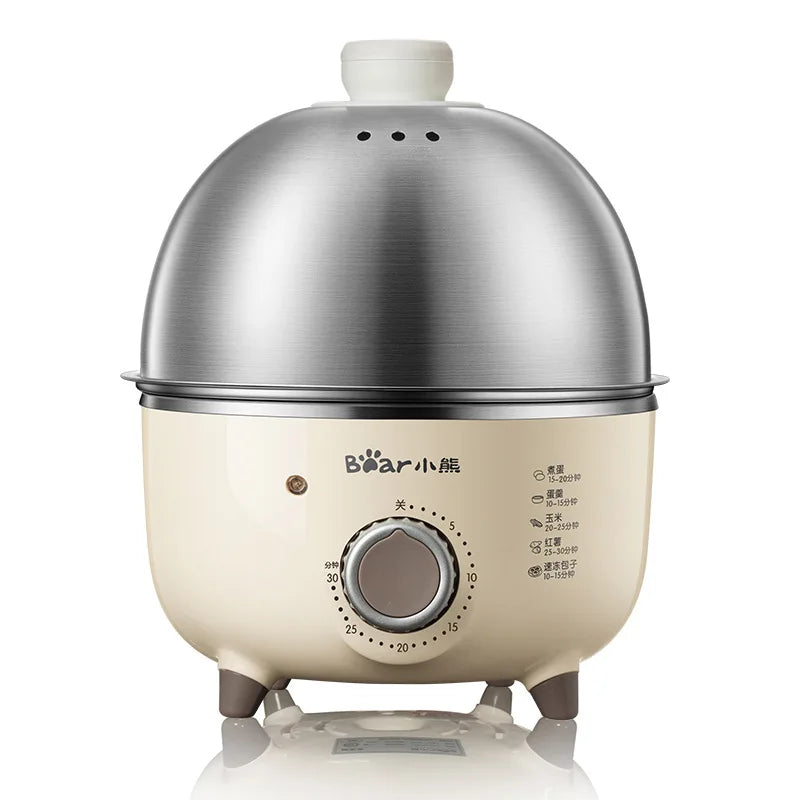 Showlu Smart Electric Egg Boiler with 360W power, stainless steel design, for 4-6 eggs, featuring a timer and easy-to-use cooker.