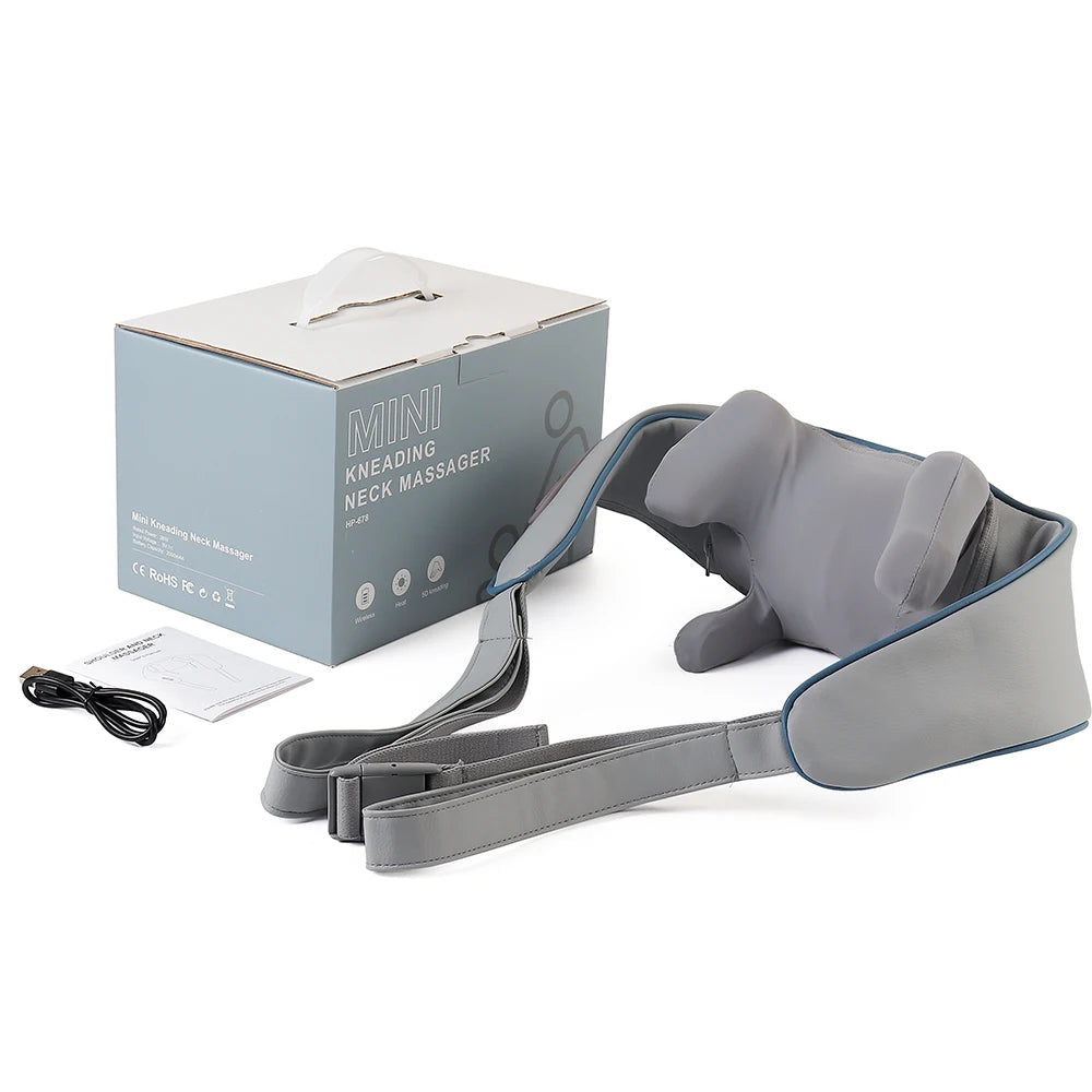 Showlu Smart General electric deep tissue neck and shoulder massage shawl with heat therapy in a close-up view
