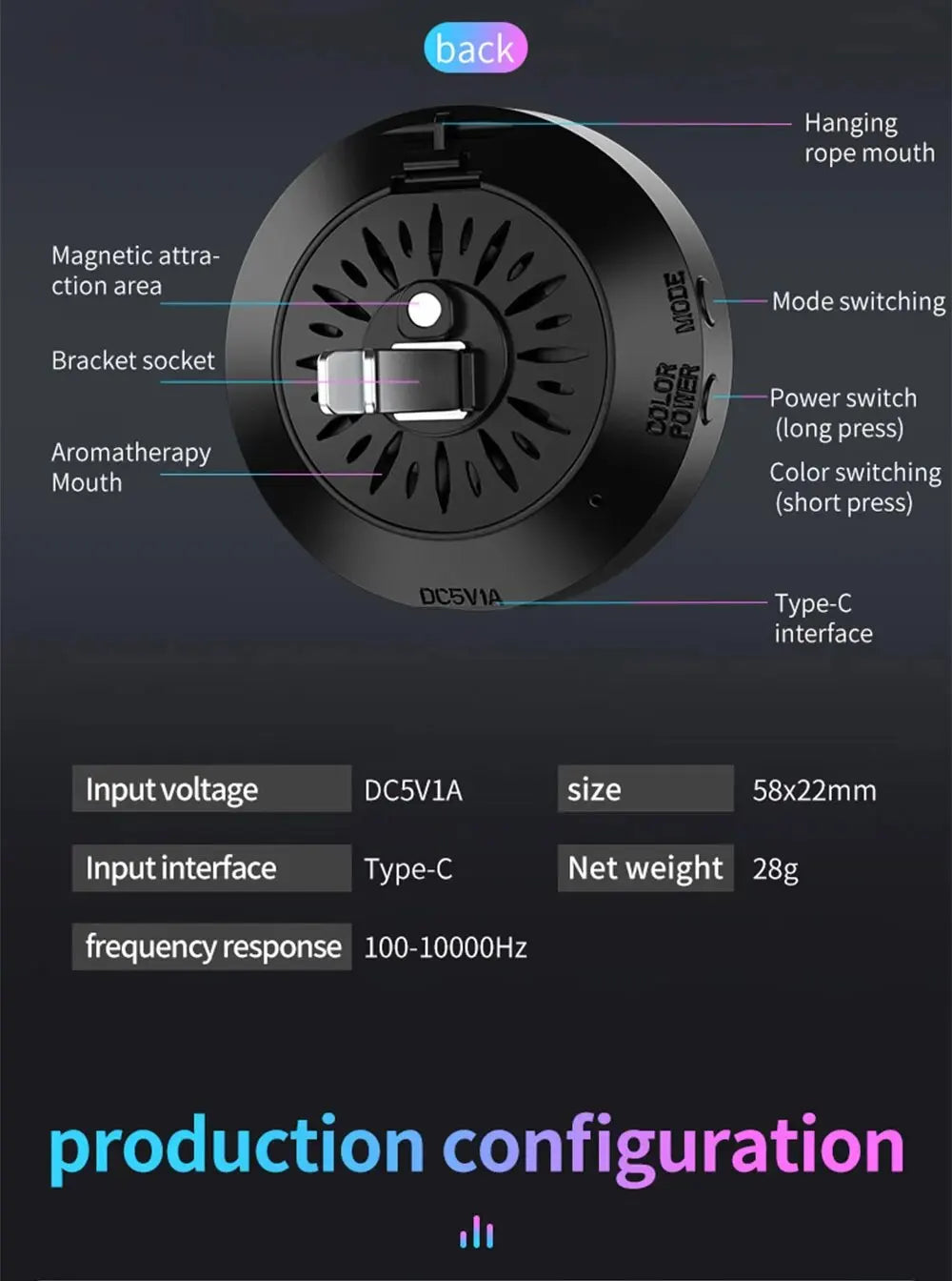 RGB Music Sync Magnetic Car Light by Showlu Smart General showing colorful illuminated LED lights attached to a vehicle dashboard.