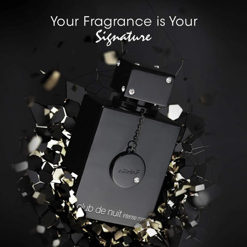 Armaf Club De Nuit Intense Man Eau de Toilette bottle, woody spicy fragrance, 3.6oz, shown in sleek packaging.