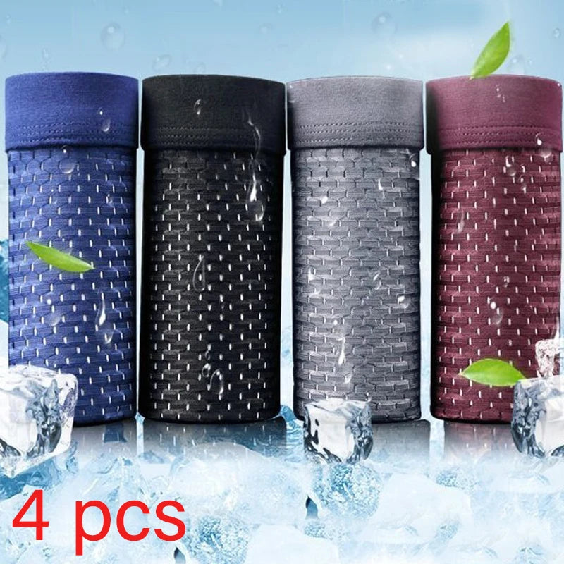 Men's bamboo boxer briefs by Goodeal in breathable mesh pouch, 4-pack, comfortable men's underwear from Showlu Fashion Store.