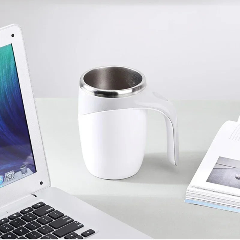 Rechargeable electric magnetic coffee stirring cup by Showlu Fashion, sleek design with a built-in magnetic stirrer for convenient mixing.