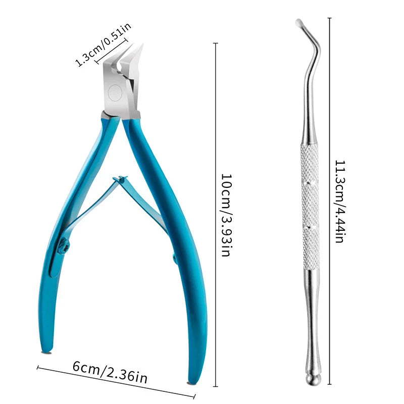Showlu Fashion Store professional stainless steel toe nail clipper for ingrown and thick toenails, ideal for podiatrists and personal use.