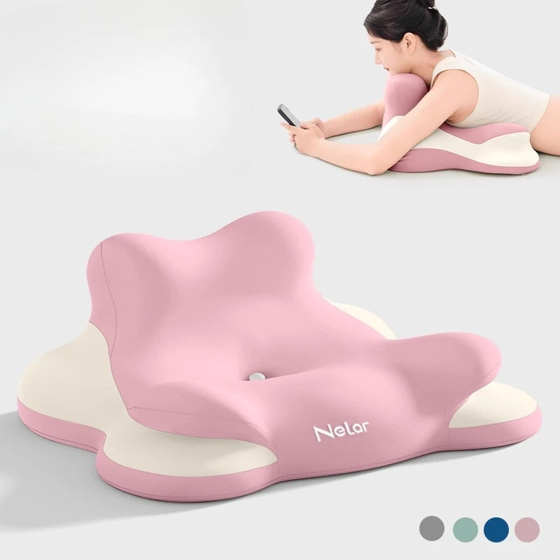 Showlu Fashion Store XVJOU Memory Foam Wedge Pillow for prone positioning and back support in bed.