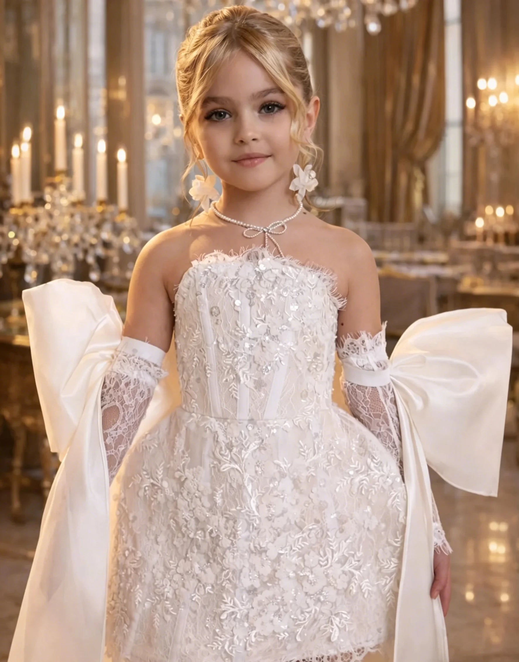 Light Blue Flower Girl Dresses for Wedding Off Shoulder with Bows Knee Lenght Kids Birthday First Communion Ball Gowns Custom