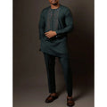 Men's SHOWLU FASHION striped two-piece suit with a formal cotton blend, featuring a tailored blazer and matching trousers.