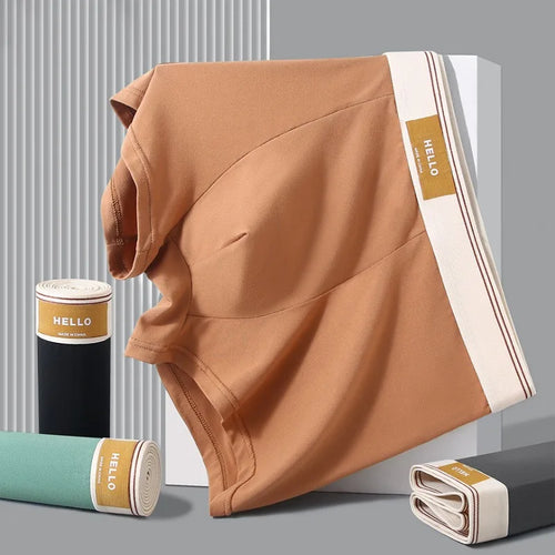 Breathable men's boxer shorts in milk silk fabric, Showlu Fashion men's underwear with a comfortable, sexy fit and smooth texture.