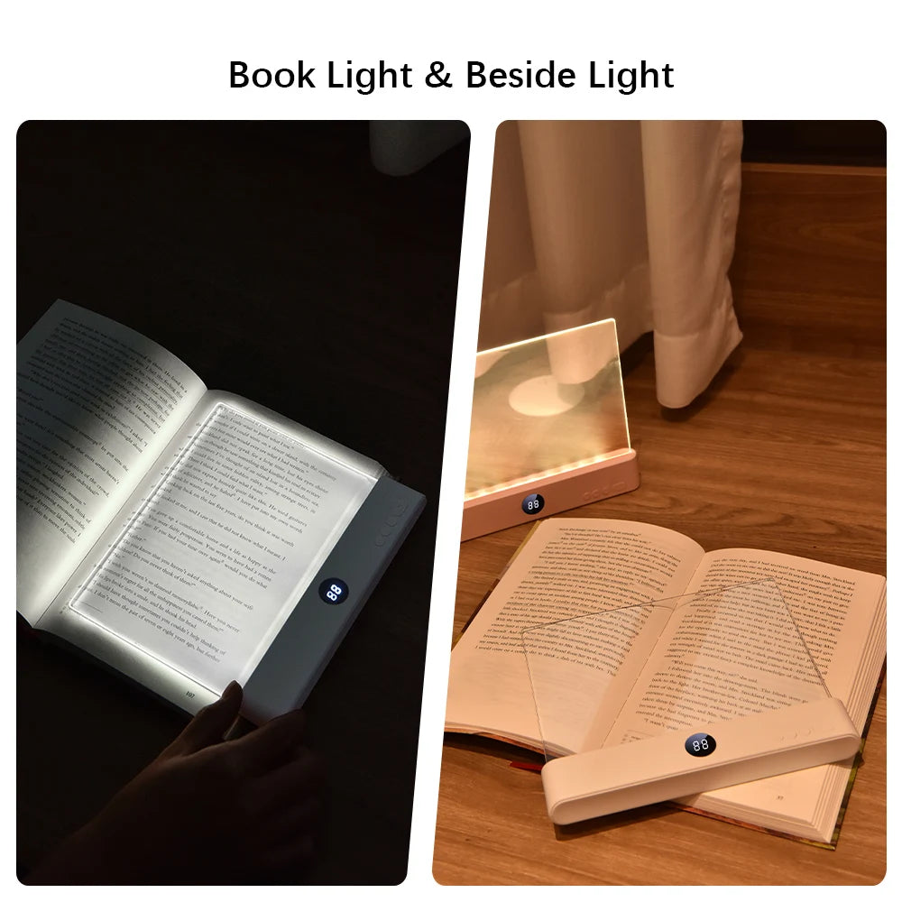 Rechargeable LED book reading light by Showlu Smart General, clip-on adjustable night lamp with bright, energy-efficient LED illumination.