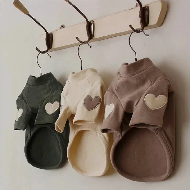 Showlu Fashion Love Bear dog hoodie, warm winter pet base shirt featuring a cute bear design for small dogs.