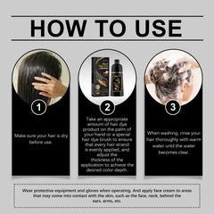 3 In 1 Hair Dye Black Shampoo Gray Hair to Dark Brown Black Repair Dry Hair Deep Nourishing Cleaning Restoration Hair Care
