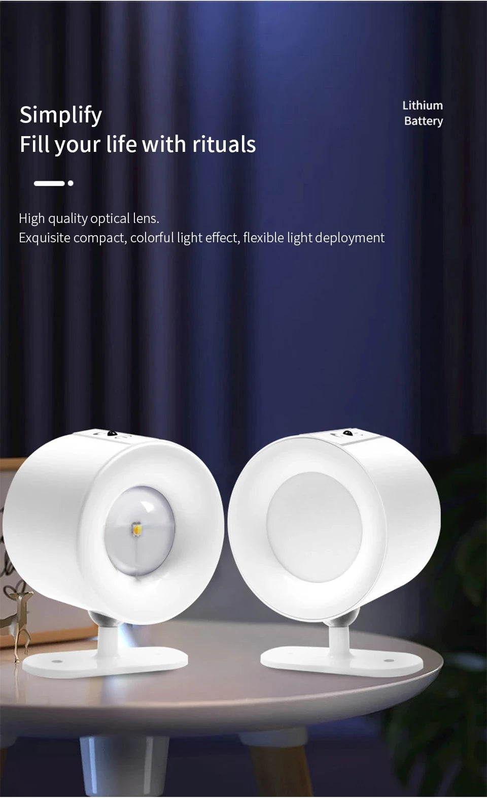 Rechargeable LED wall sconce by Showlu Smart General, sleek modern design with bright adjustable LED lighting for indoor decor.