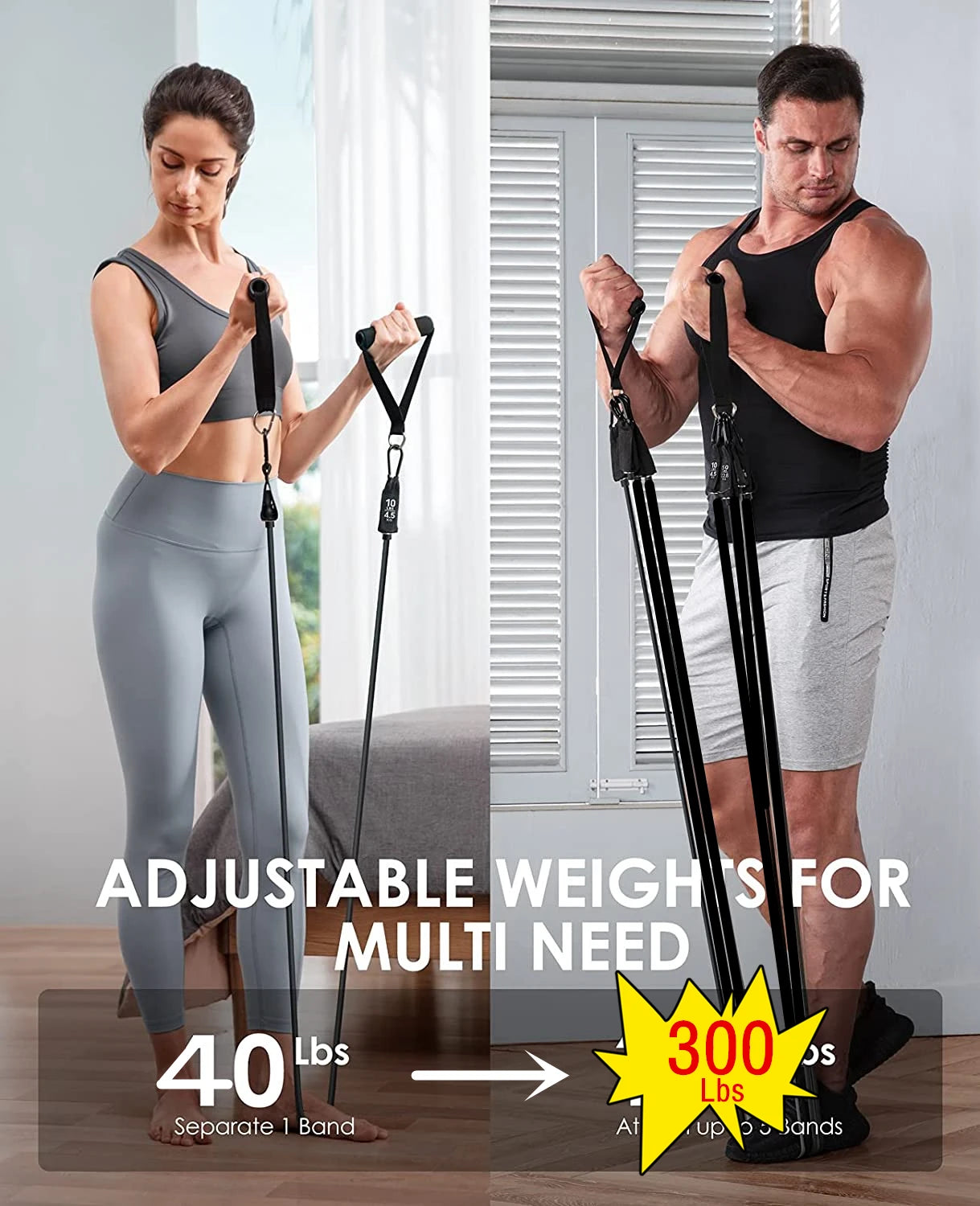 Showlu Smart General Resistance Band Pro Kit with multiple elastic bands for strength training and fitness exercises.