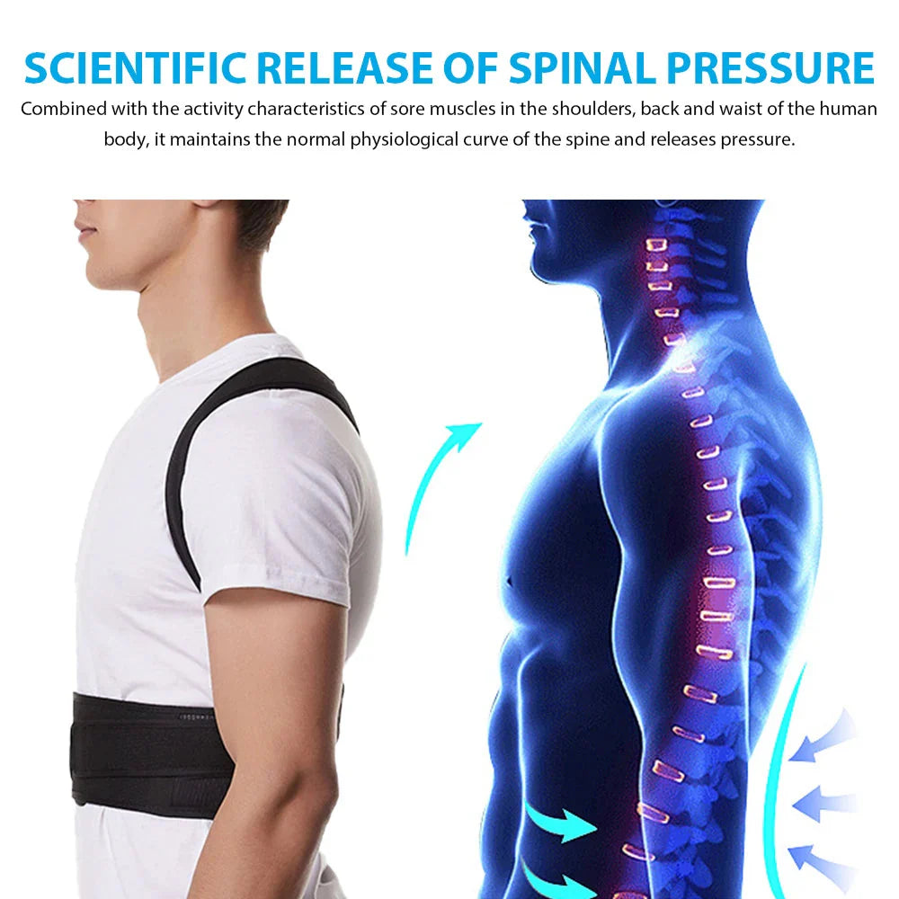 Adjustable Showlu Fashion back brace and posture corrector with lumbar support for improved posture and back comfort.