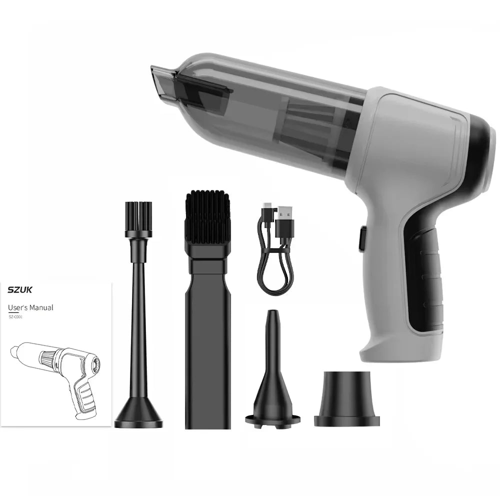SZUK Mini Car Vacuum Cleaner by SHOWLU FASHION STORE, handheld wireless device with powerful 638000Pa suction for vehicle cleaning.