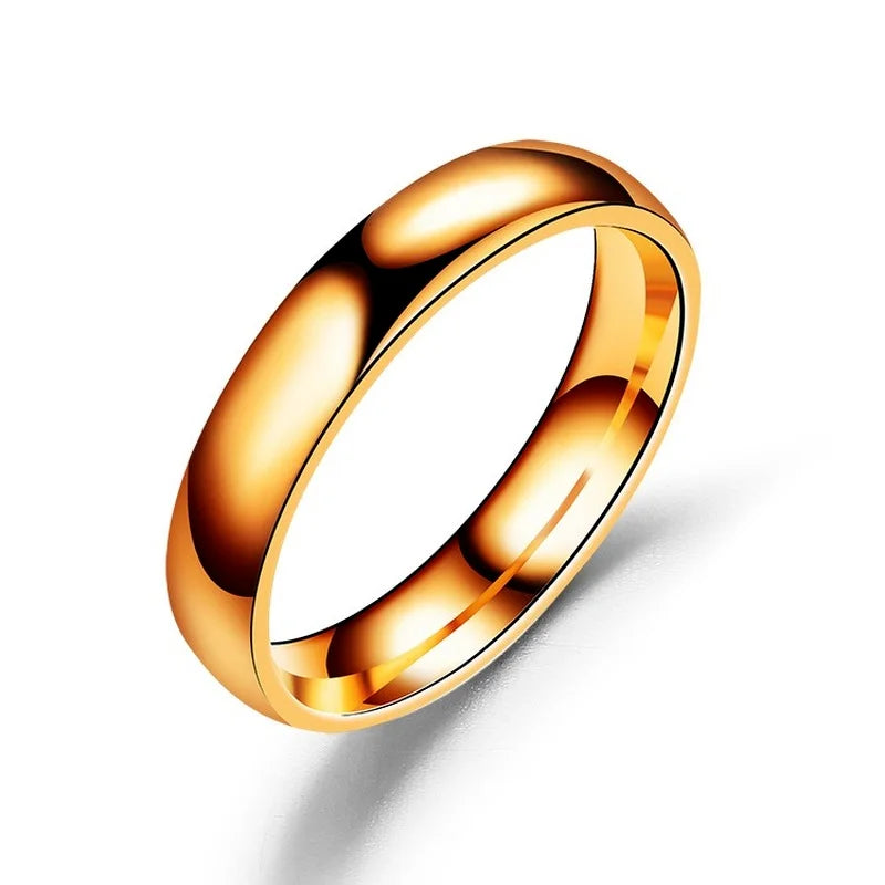 Showlu high polished 6mm stainless steel wedding ring for men and women, featuring a sleek and shiny finish.