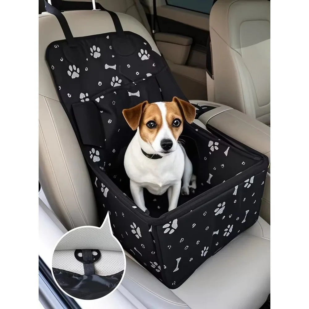 Showlu Fashion Store PaiPaitek dog car seat, durable scratch-proof pet booster with pockets, designed for safe and comfortable travel.