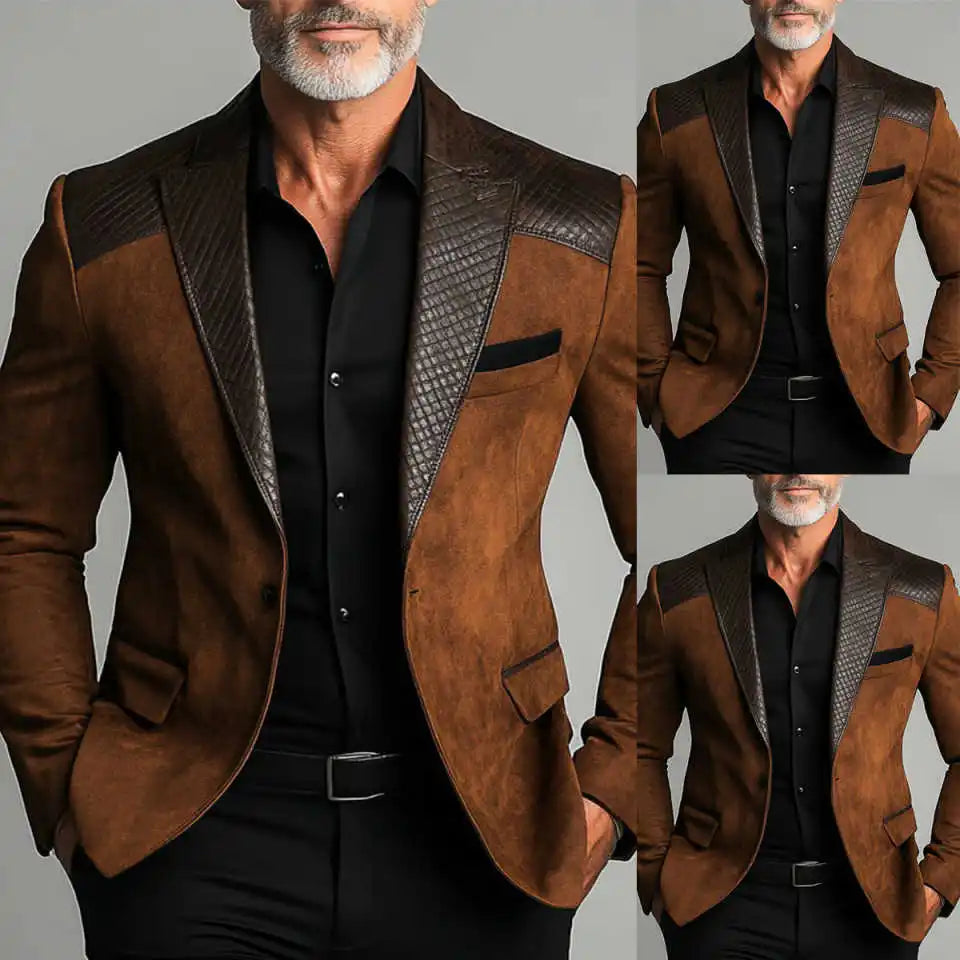 Designer Classic Men's Suit Coat Notched Lapel Tuxedos Peaked Breasted Groom Wear Business Party Only Blazer Customized