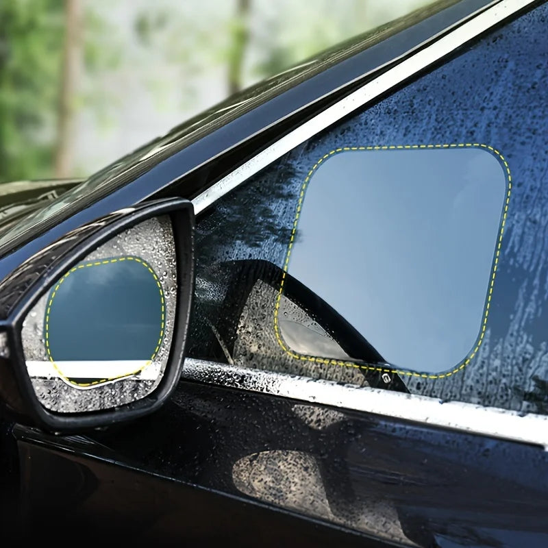 Showlu Smart General car rearview mirror anti-fog rainproof film set, includes protective film for clear visibility in wet conditions