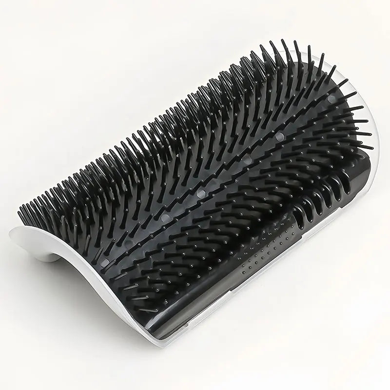 Showlu Fashion Store cat self-groomer brush wall corner for short and long fur cats, featuring soft bristles and massage-friendly design.
