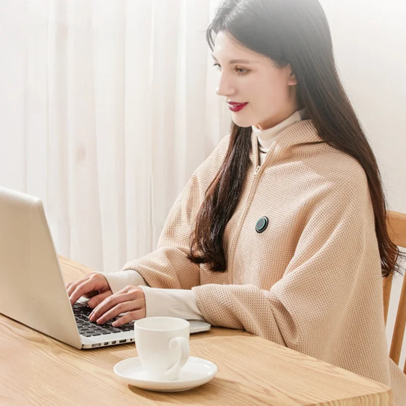 Showlu Smart General USB heated blanket with 3-level electric warmth shawl, soft fabric and adjustable temperature settings.