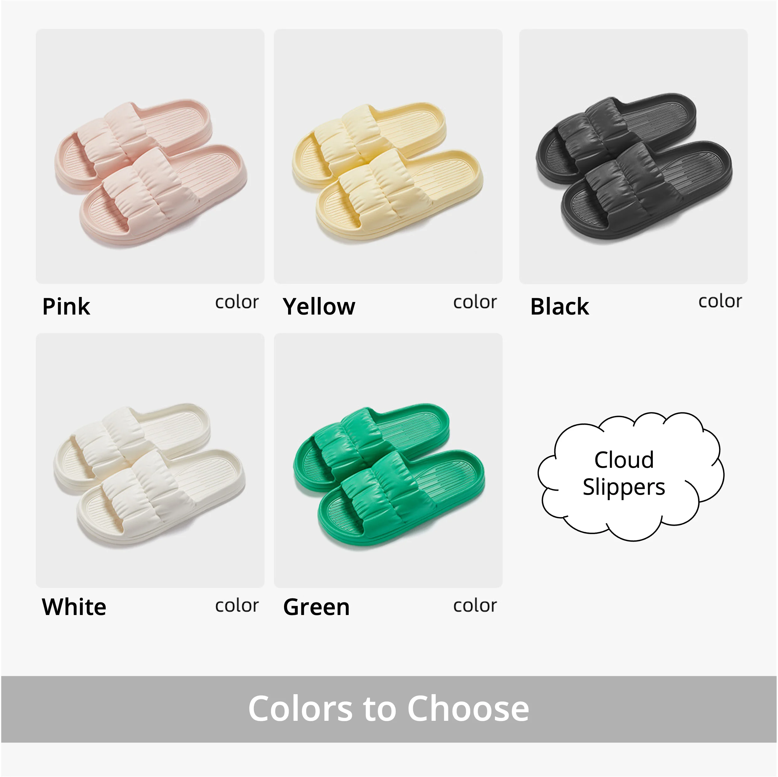 Women’s 2023 soft sole cloud slippers with thick platform, EVA non-slip flip flops for indoor outdoor summer comfort.
