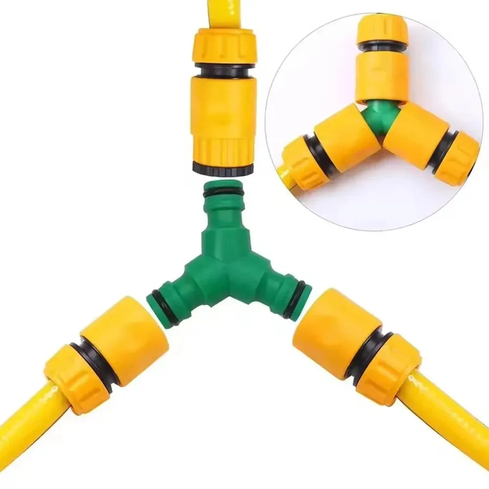 Showlu Smart General hose faucet quick connector attached to garden hose for easy watering and quick connection.