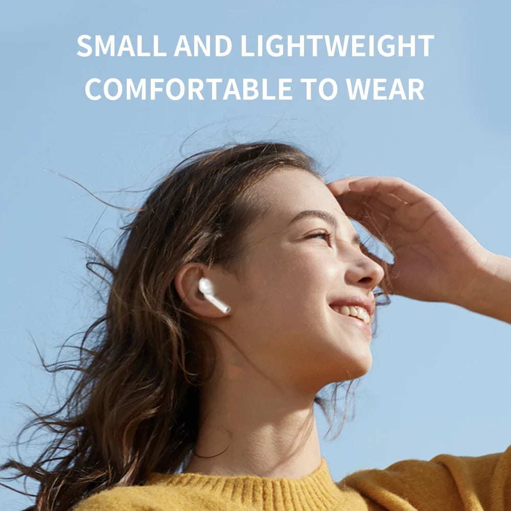 Showlu TWS BT 5.2 ENC true wireless in-ear earbuds with stereo sound, compact mini headphones, and in-line controls.