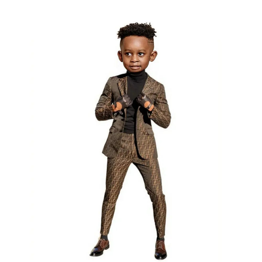 2 Piece Boy Suit Wedding Tuxedo Kids Jacket Pants Slim Fit Custom Clothes Luxury Kids Blazer Set 2 - 16 Years Old