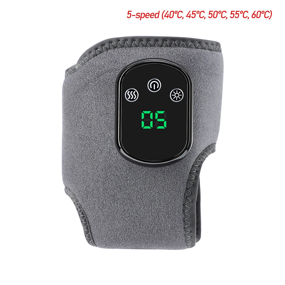Electric heating foot massager with vibration, ankle brace, and support for relaxing joint and ankle pain relief.