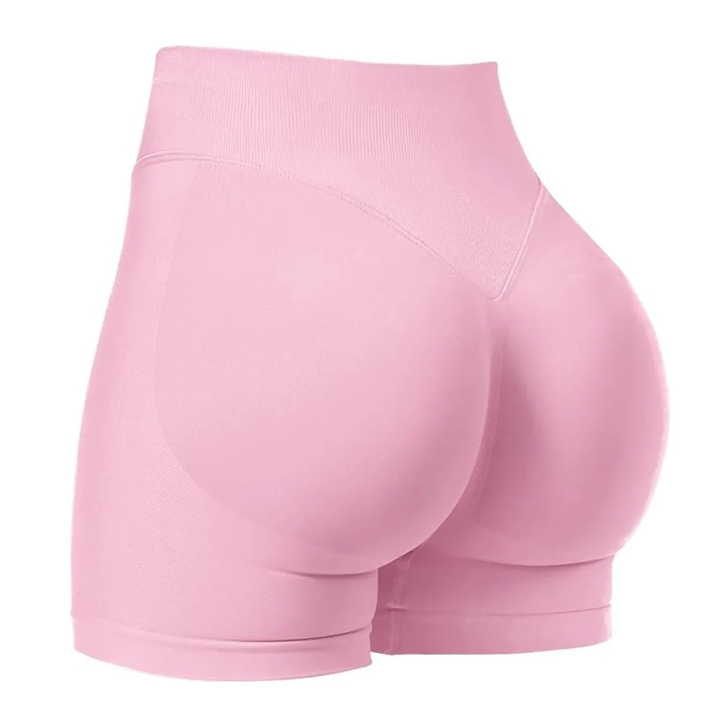 Women's seamless ribbed yoga shorts by SHOWLU FASHION STORE, high-stretch gym bootie shorts for comfortable workout wear.