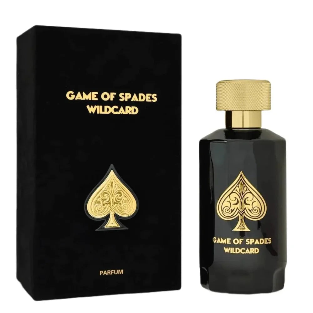 Jo Milano Game of Spades Wildcard unisex perfume spray in 3.4 oz bottle, stylish design and fragrance detail.