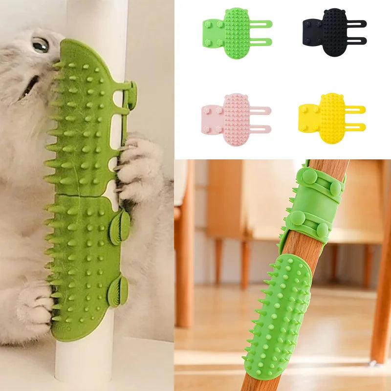 Showlu Fashion Store cat hair removal comb and self-cleaning brush for kittens, featuring a wall-mounted corner cat scratcher and grooming tool.