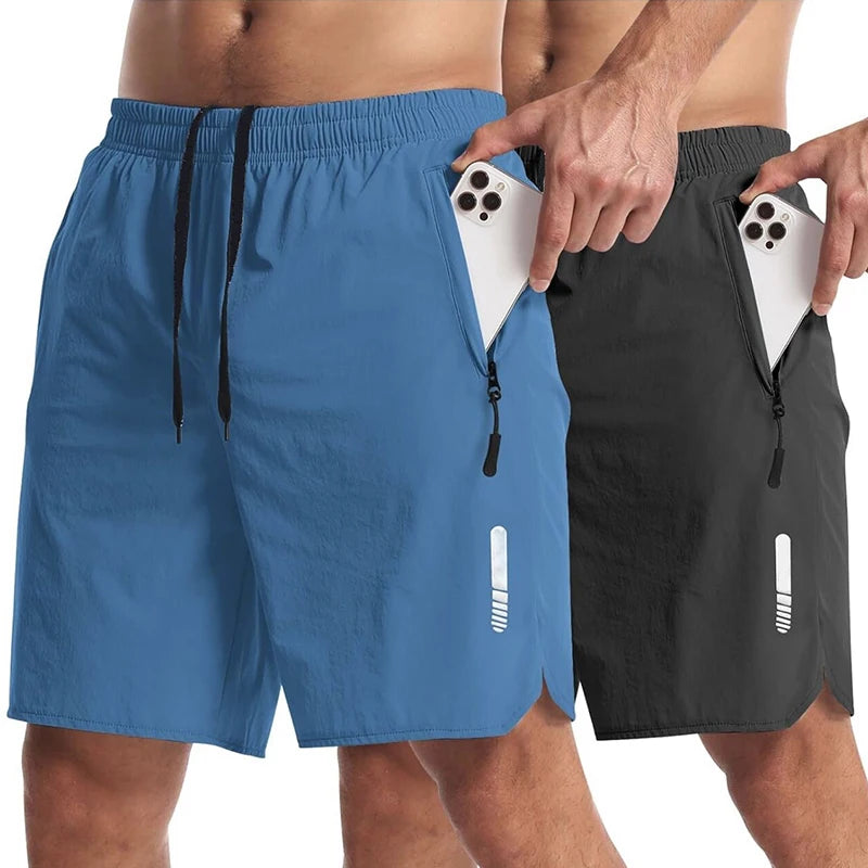 Men's sport shorts from Showlu Fashion Store, lightweight summer running and gym shorts, beach bottoms, and training short pants.