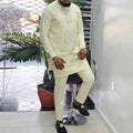 New In African Summer Business Men's Short Sleeve Suit Embroidery Dashiki Shirt Pants Sets 2 Pieces Outfits Wedding Party 2025