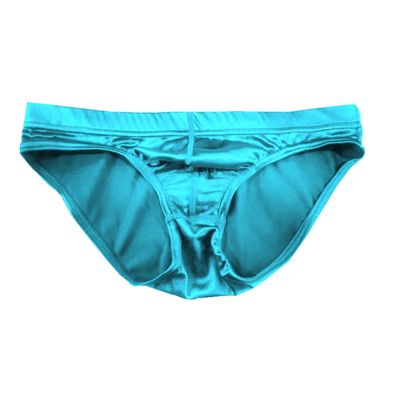 Men's satin silky briefs by Showlu Fashion, large size sexy underwear with comfortable fit, smooth and shiny satin fabric.