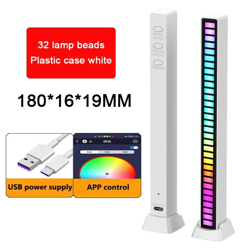 RGB Sound Control LED Music Rhythm Light Bar by Showlu Smart General displaying colorful lights synchronized to music.
