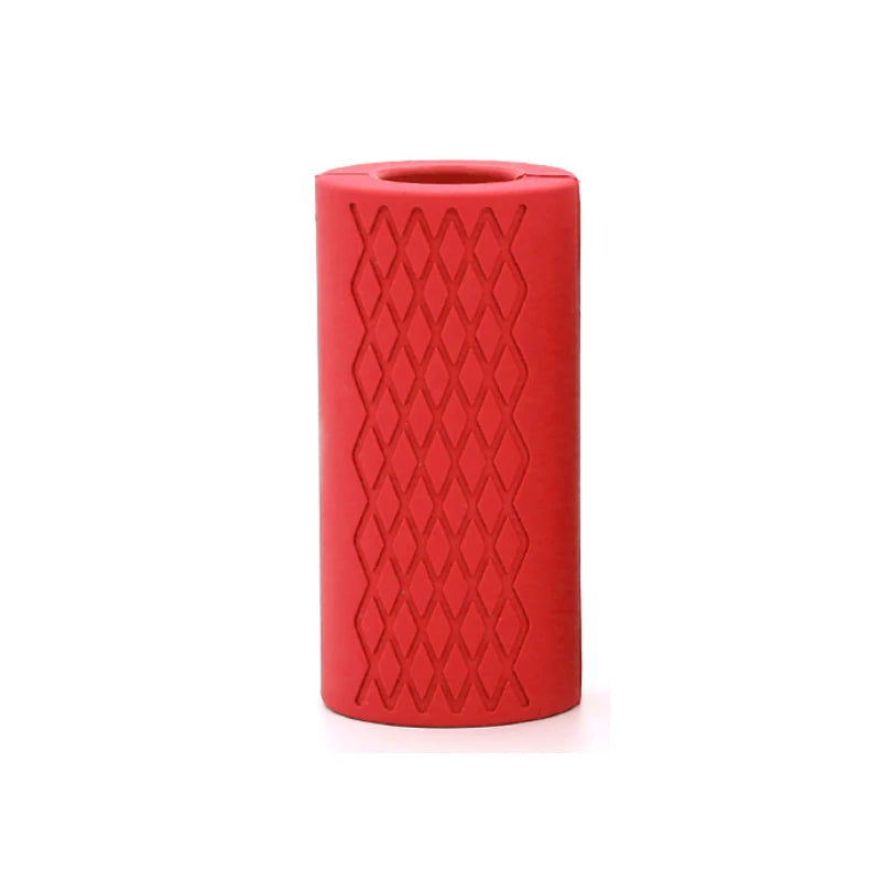 Silicone non-slip grip pad for fat barbell and dumbbell handles, designed to improve grip during weightlifting and fitness workouts.