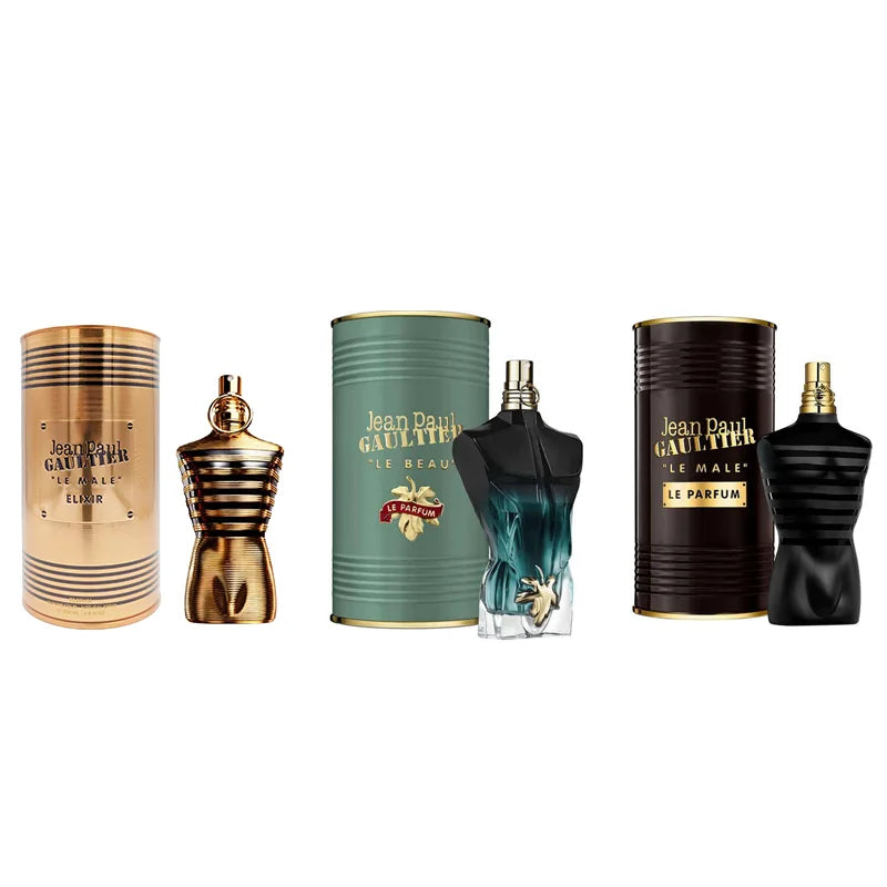 Men's Jean Paul Gaultier Le Beau Le Parfum Intense 125ml EDP bottle with sleek design and modern packaging.